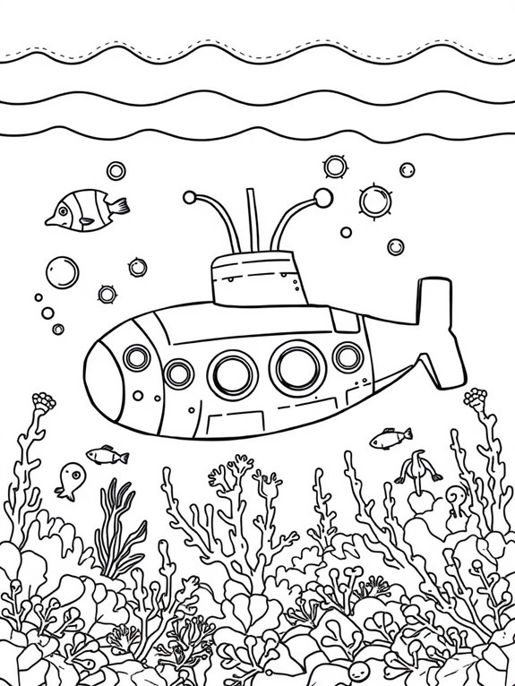 submarine in ocean scene