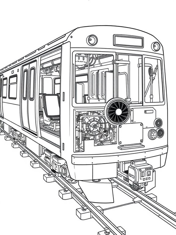 subway train mechanics illustration