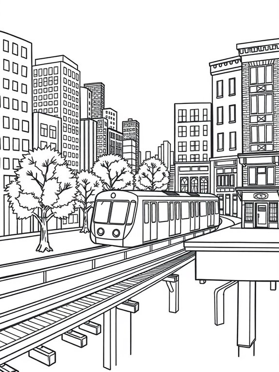 subway train with scenery