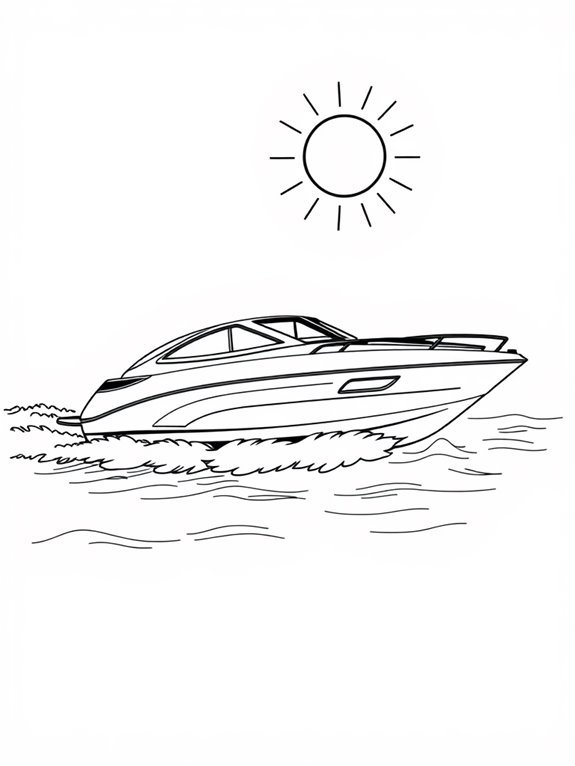 sunshine speedboat coloring page