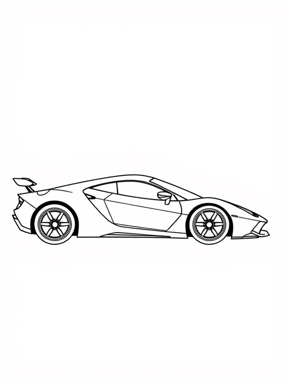 supercar coloring page outline