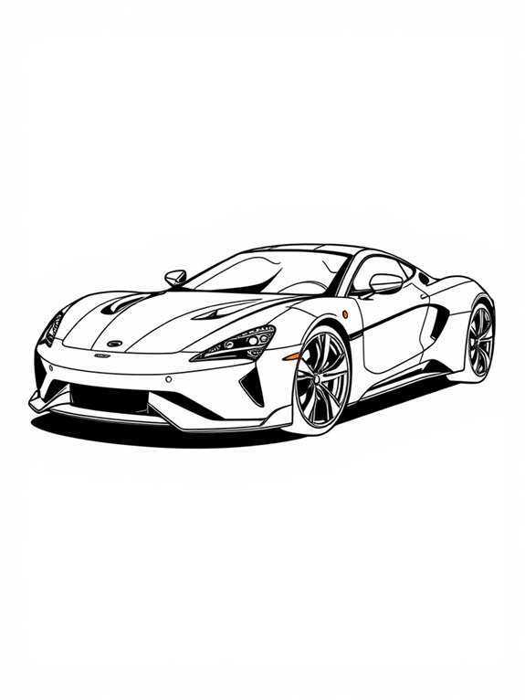 supercar line art design