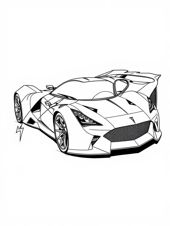 superhero themed supercar coloring page