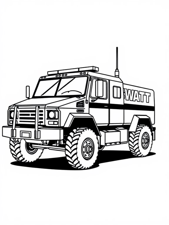 swat truck coloring page