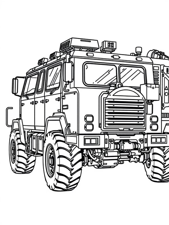 swat truck coloring page