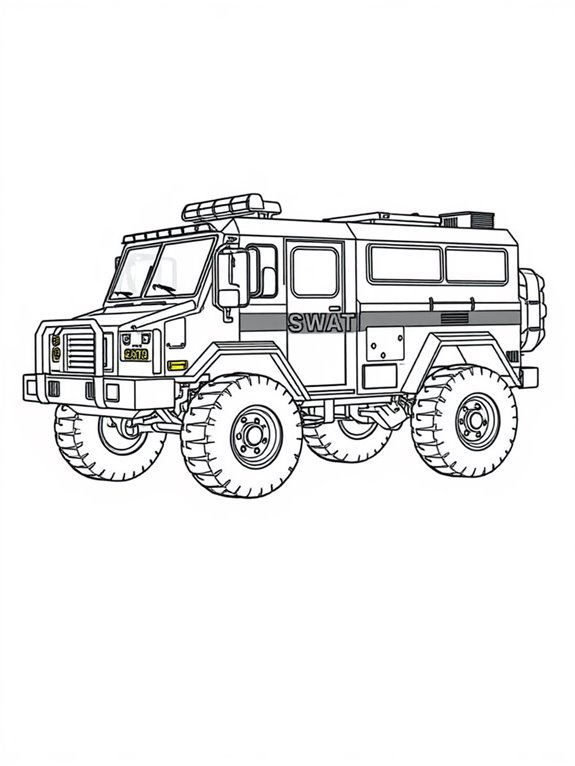 swat truck coloring page