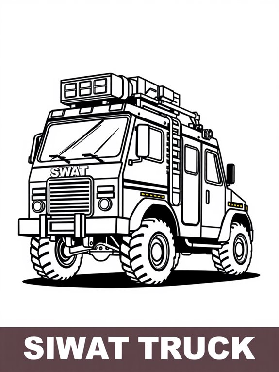 swat truck coloring page