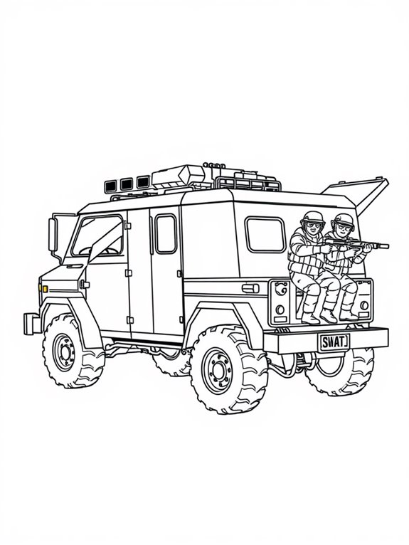 swat truck coloring page