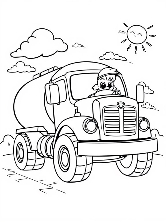 tanker truck coloring fun