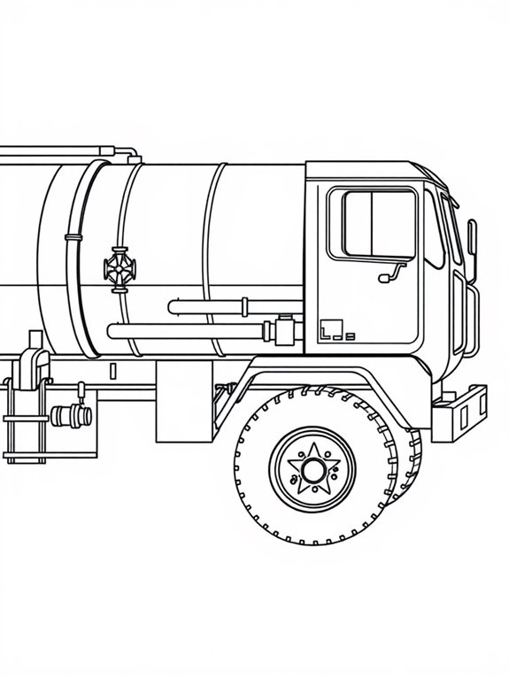 tanker truck coloring page