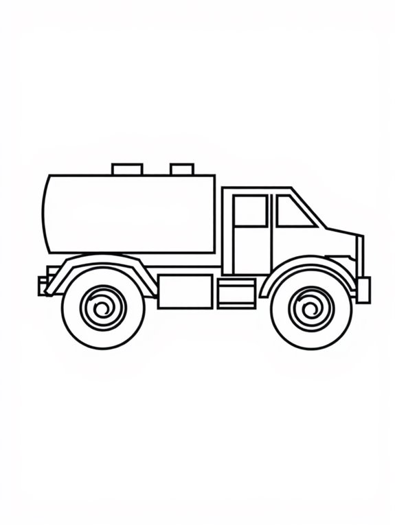 tanker truck coloring page