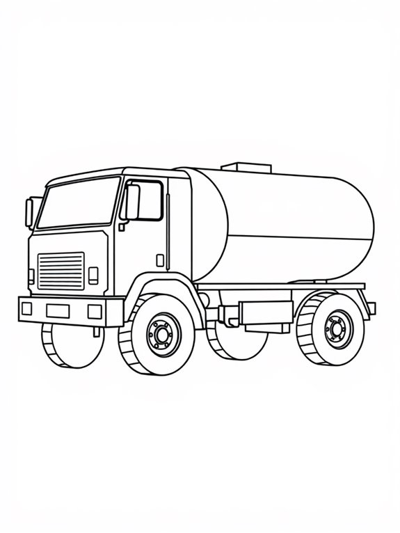 tanker truck coloring page