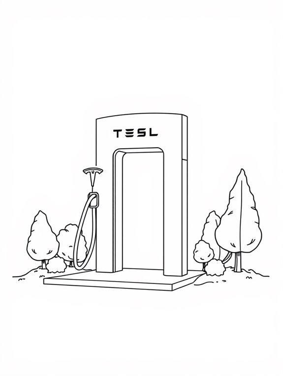 tesla charging station illustration