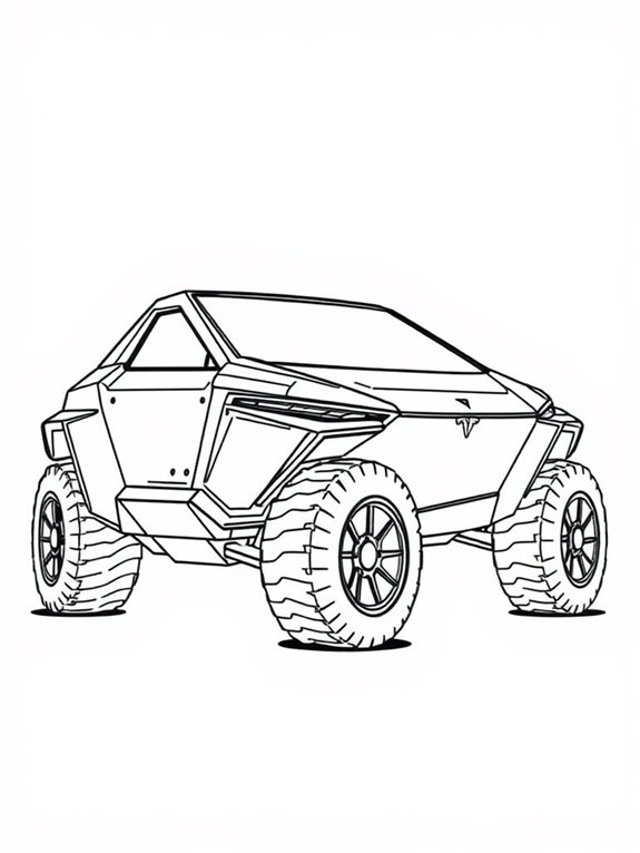 tesla cybertruck coloring page