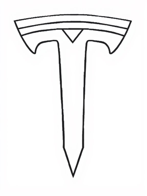 tesla logo coloring page