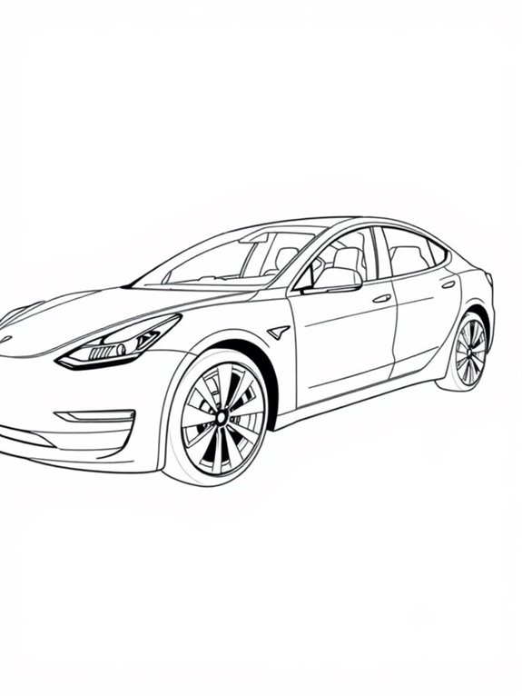 tesla model 3 coloring page