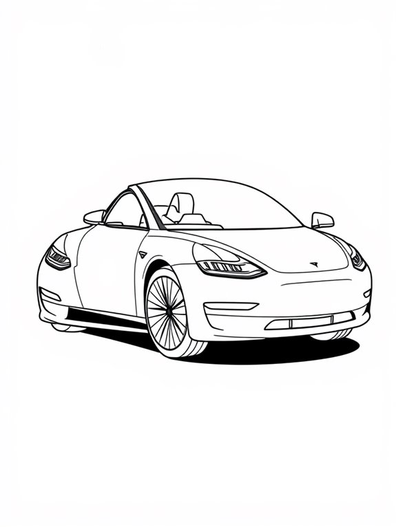 tesla model 3 coloring page