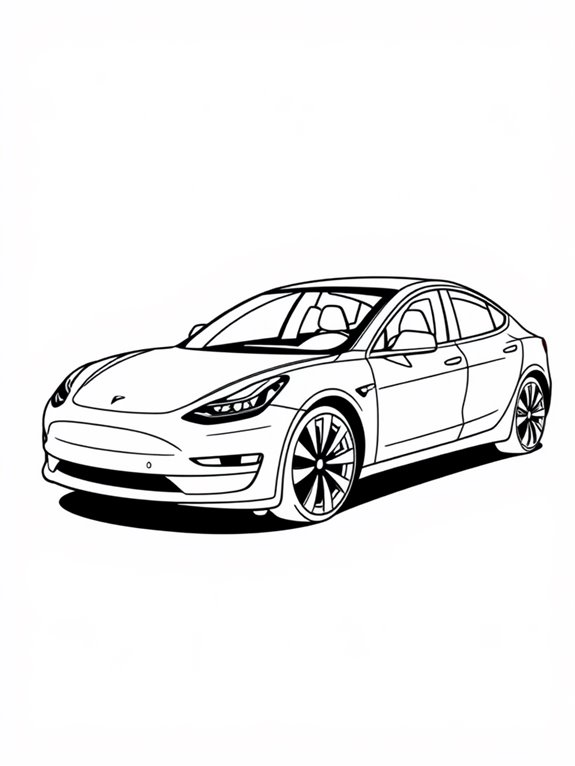 tesla model 3 coloring page