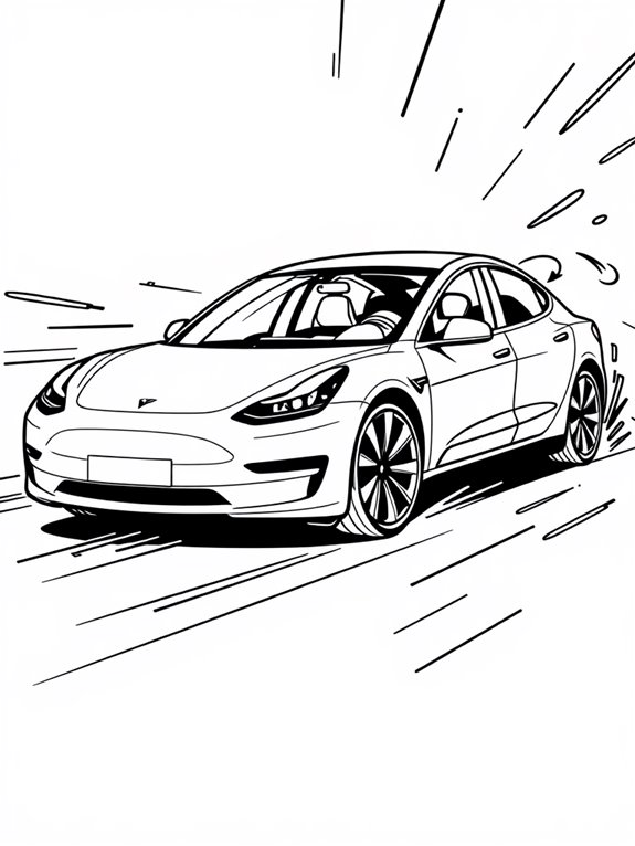 tesla model 3 coloring page