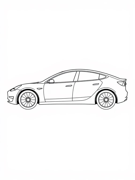 tesla model 3 coloring page