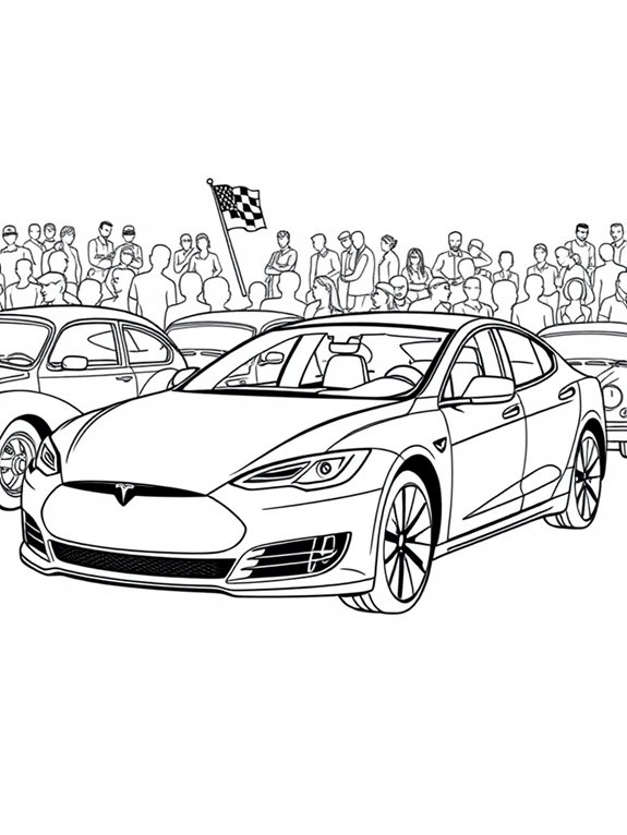 tesla model s coloring page