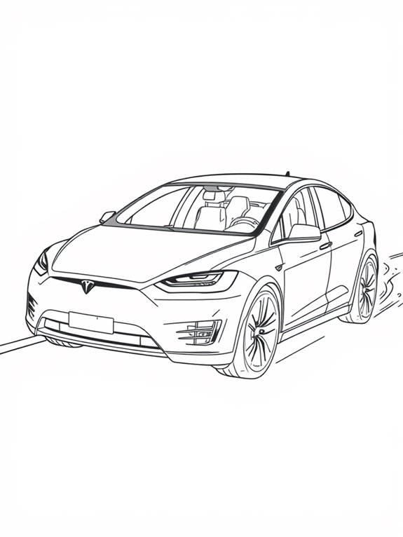 tesla model x racing art