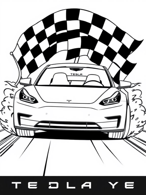 tesla model y racing art