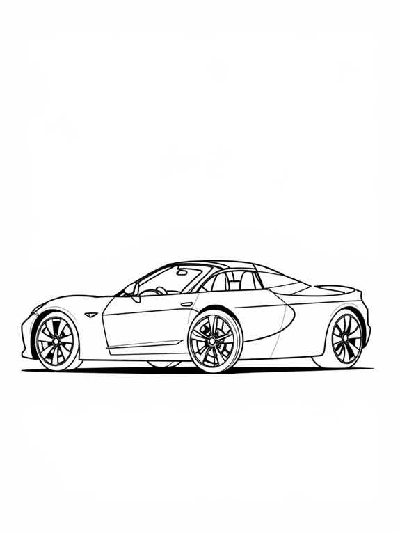 tesla roadster coloring page