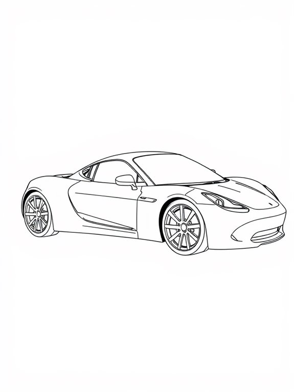 tesla roadster coloring page