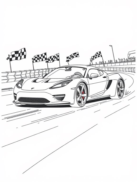 tesla roadster racing coloring page