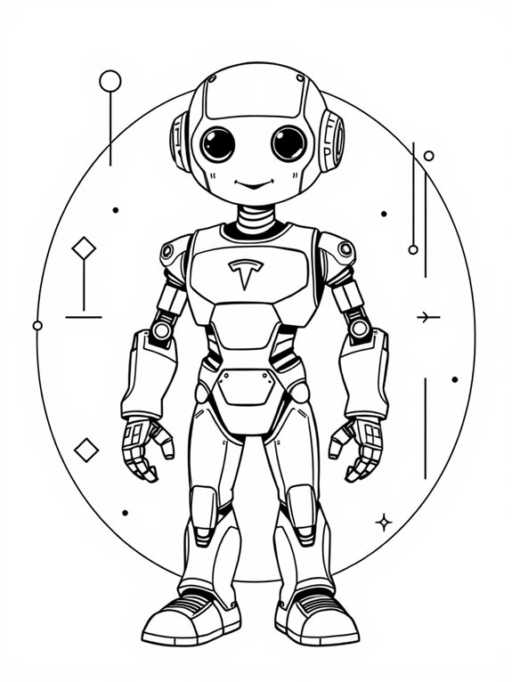 tesla robot coloring page