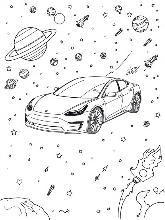 tesla rocket in space