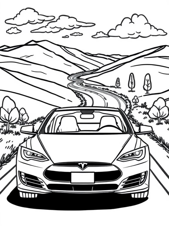 tesla scenic drive illustration