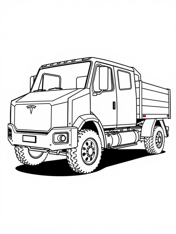 tesla truck coloring page