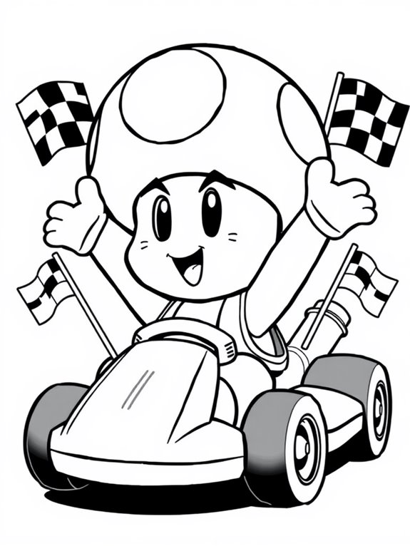 toad coloring page fun