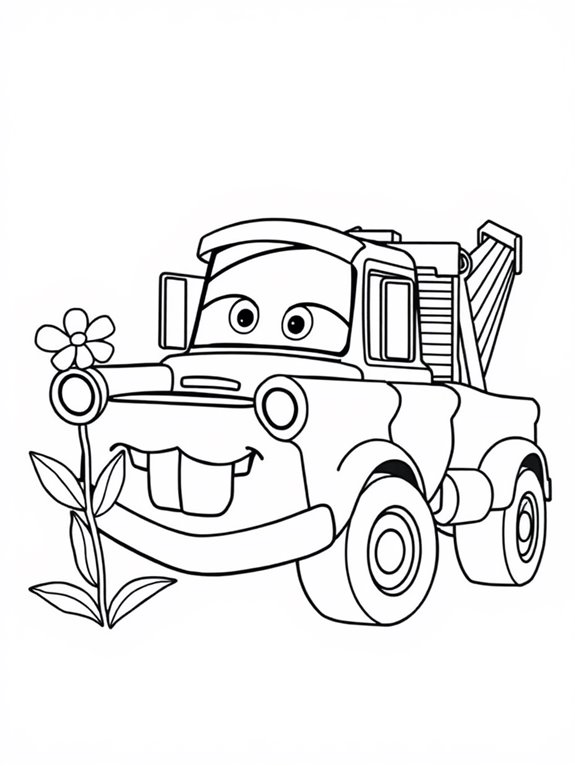 tow mater with flower