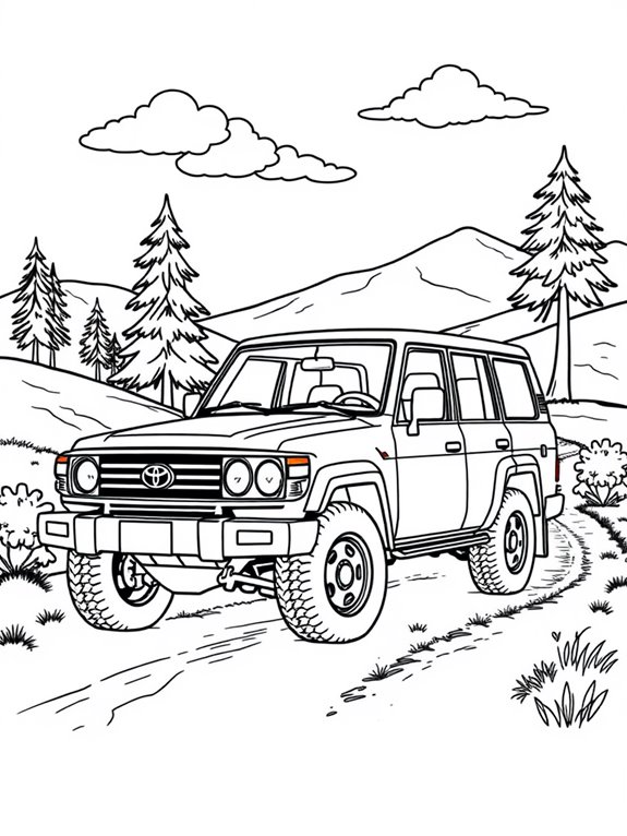 toyota land cruiser coloring page