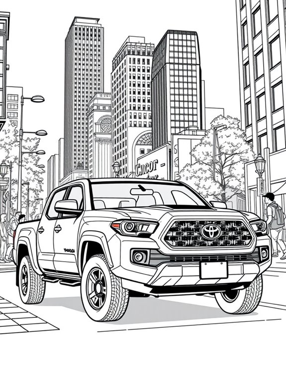 toyota tacoma city scene