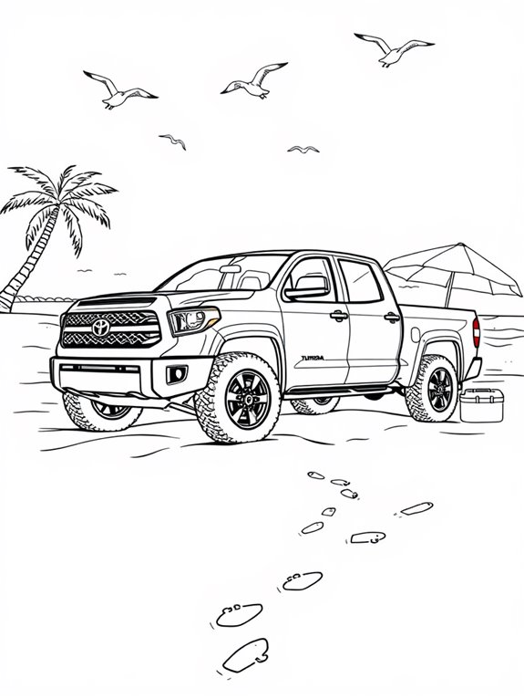 toyota tundra beach scene