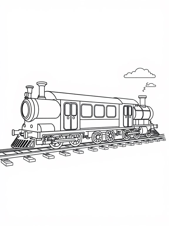 train coloring page design