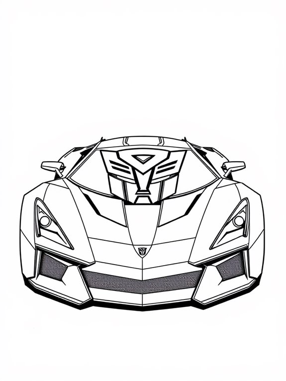 transformers car coloring page