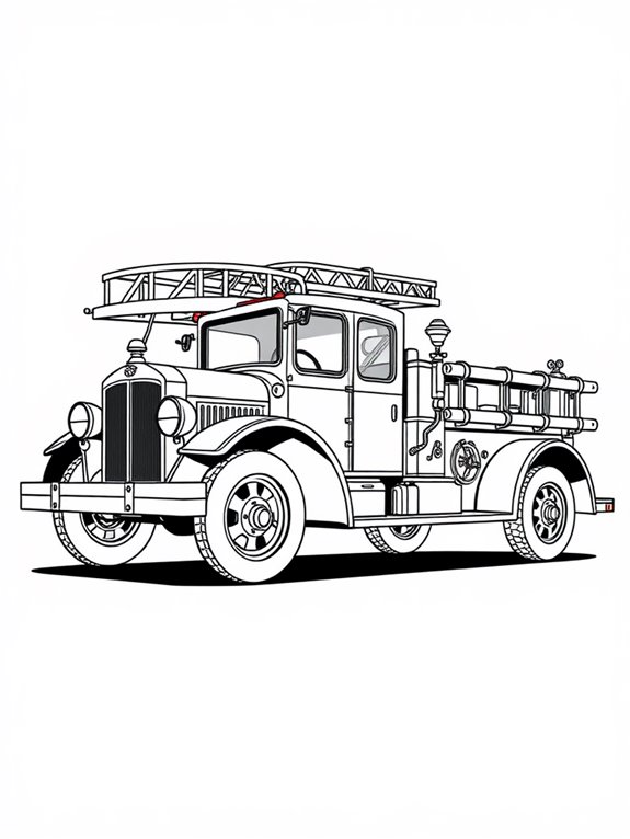 vintage fire truck illustration