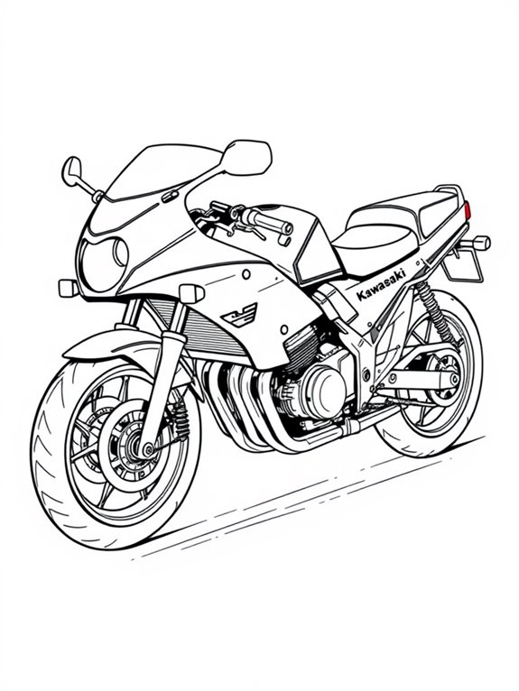 vintage kawasaki ninja illustration