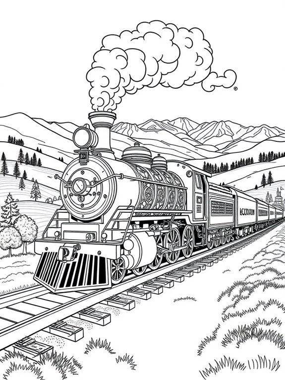 vintage luxury train illustration