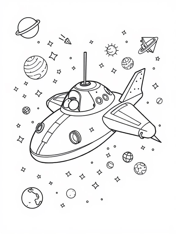 vintage retro spaceship design