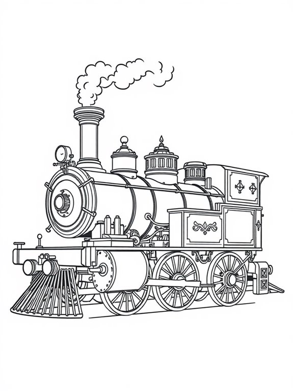 vintage steam engine illustration