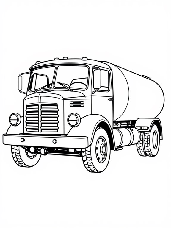 vintage tanker truck illustration