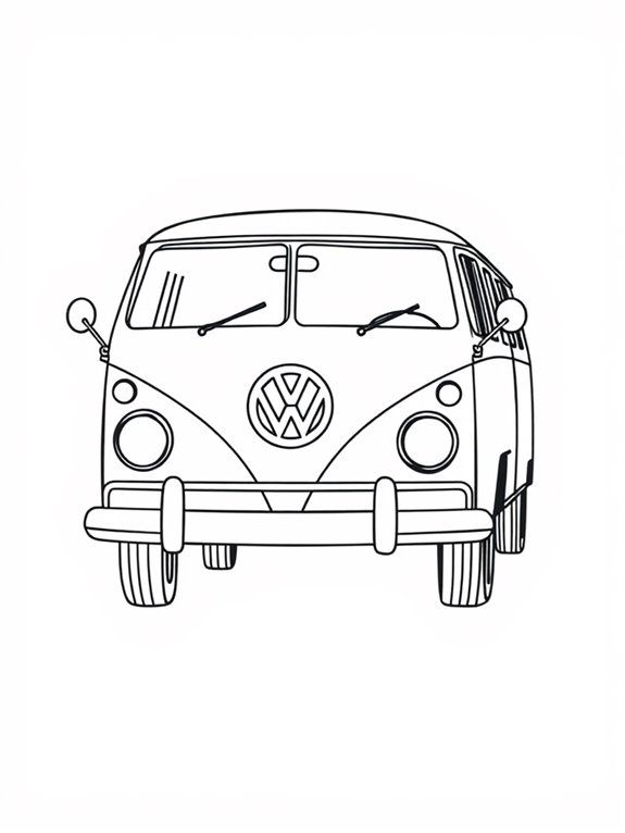 volkswagen bus coloring outline