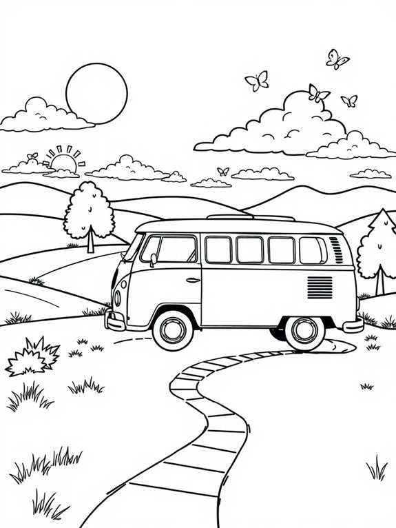 volkswagen bus in nature