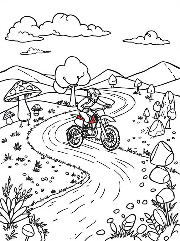 whimsical dirt bike path